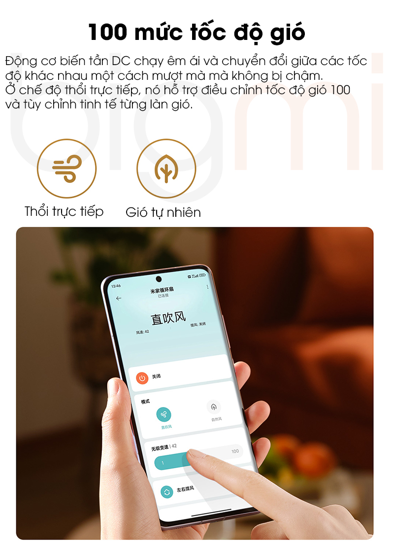 Quat doi luu Xiaomi Mijia BPLDS08DM 100 muc toc do gio