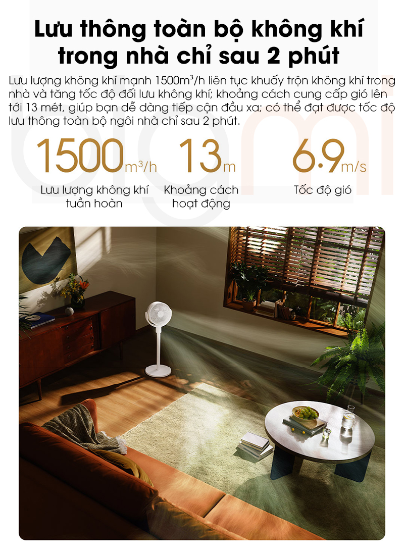 Quat doi luu Xiaomi Mijia BPLDS08DM luu thong khong khi trong nha