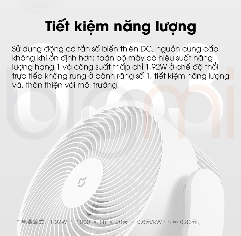 Quat doi luu Xiaomi Mijia BPLDS08DM tiet kiem nang luong