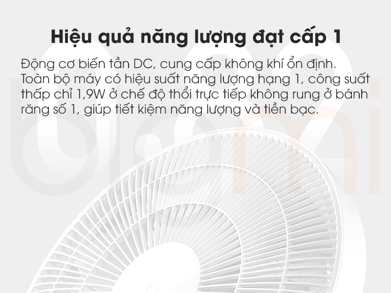 Quat thong minh Xiaomi Mijia DC Pro BPLDS09DM 100 cap do gio hieu qua nang luong cap 1