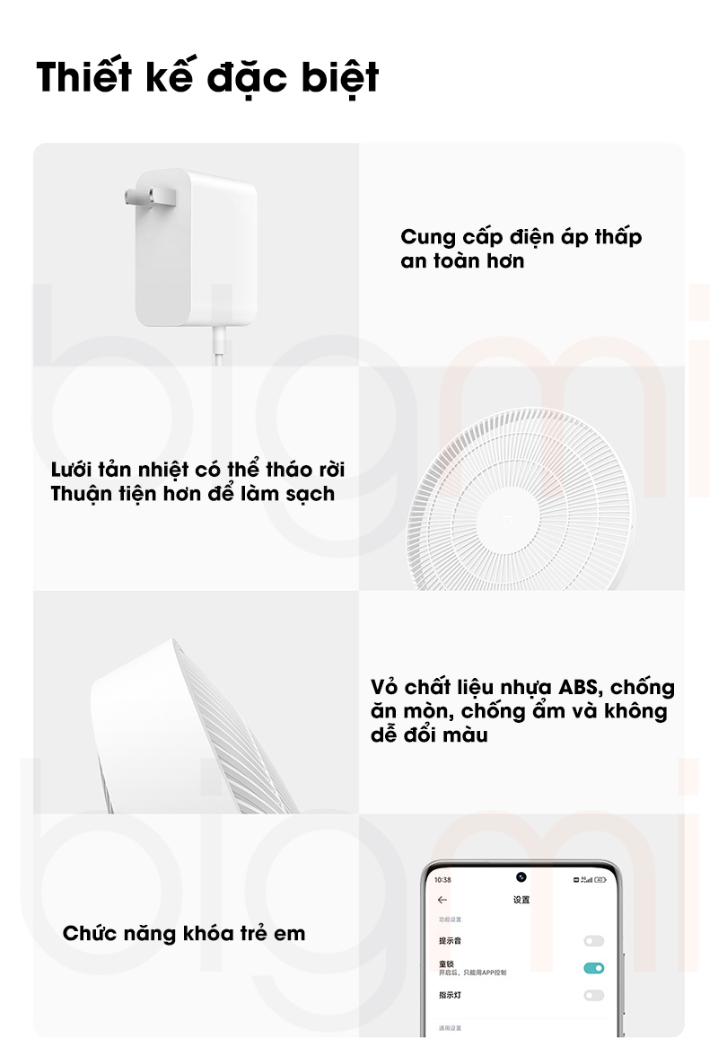 Quat thong minh Xiaomi Mijia DC Pro BPLDS09DM 100 cap do gio thiet ke dac biet