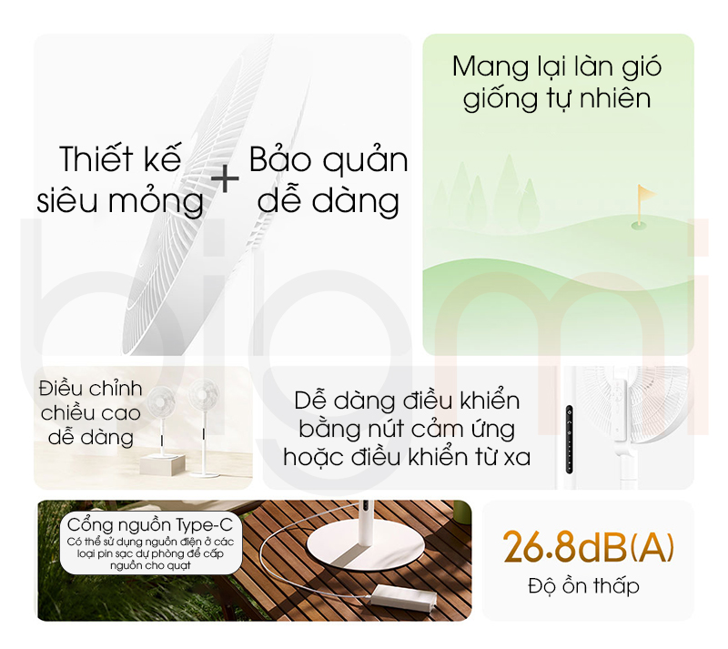 Quat thong minh Xiaomi Mijia DC Pro BPLDS09DM 100 cap do gio tinh nang chinh