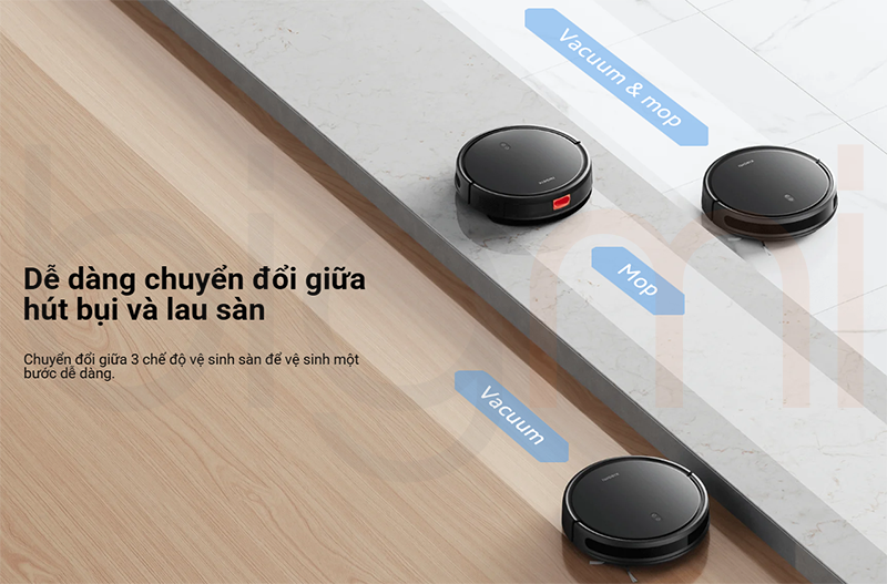 Robot hut bui lau nha Xiaomi Vacuum E10C co 3 che do lam sach