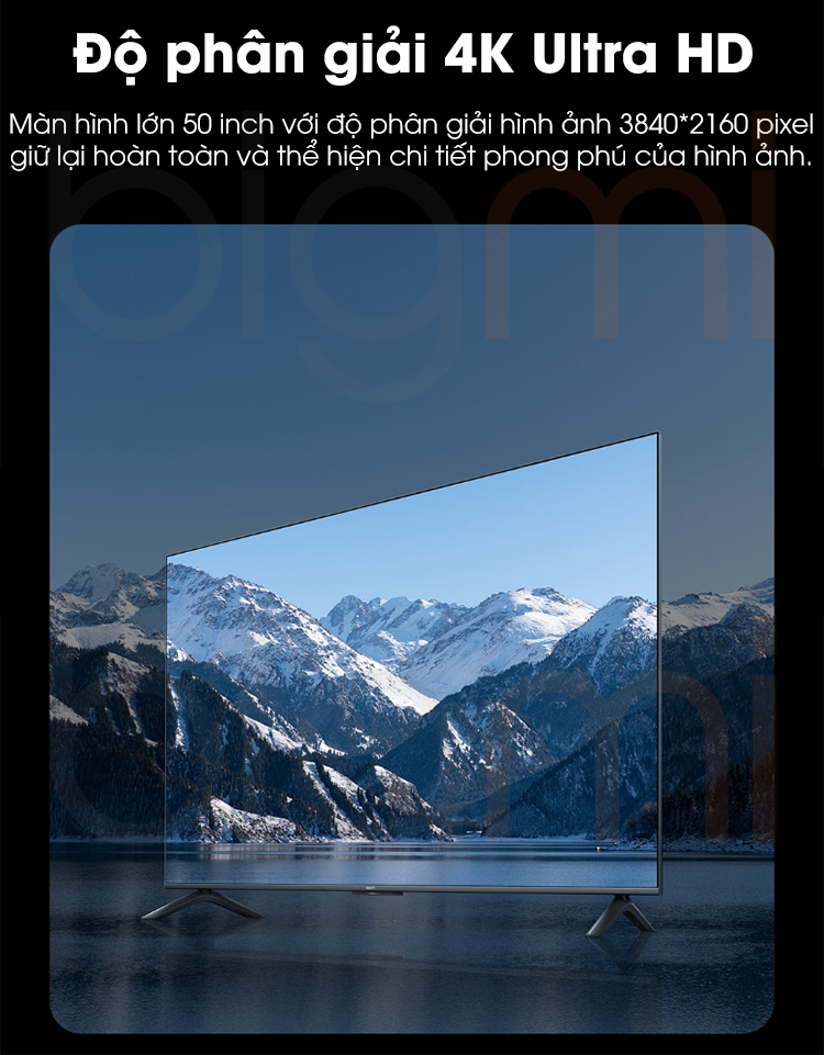 Smart Tivi Xiaomi A50 50 inch model 2024 do phan giai 4k