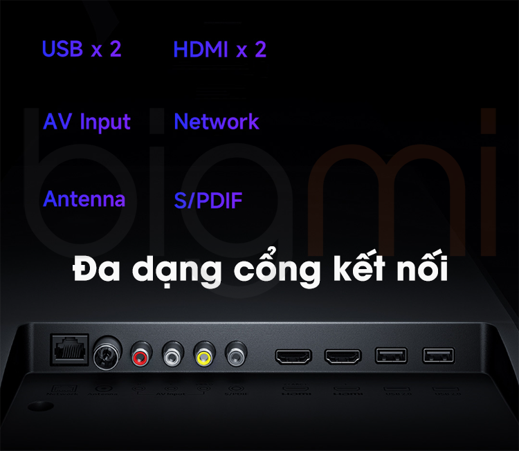 Smart Tivi Xiaomi A70 70 inch model 2024 Man hinh 4K UltraHD da dang cong ket noi