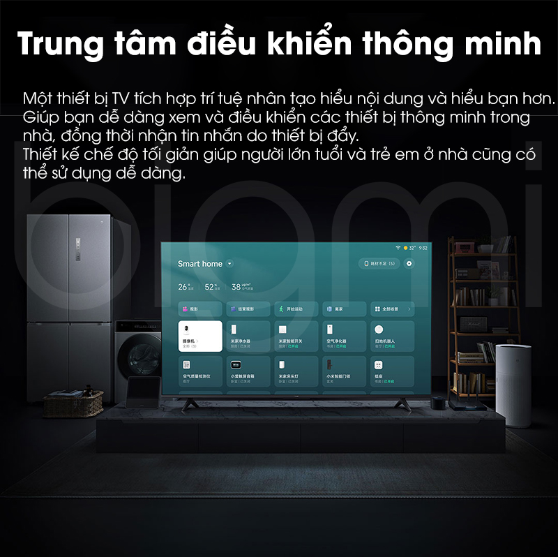 Smart Tivi Xiaomi Redmi A55 model 2025 55 inch dieu khien cac thiet bi thong minh trong nha