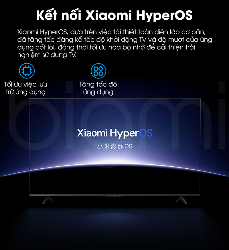 Smart Tivi Xiaomi Redmi A55 model 2025 55 inch ket noi hyperOS