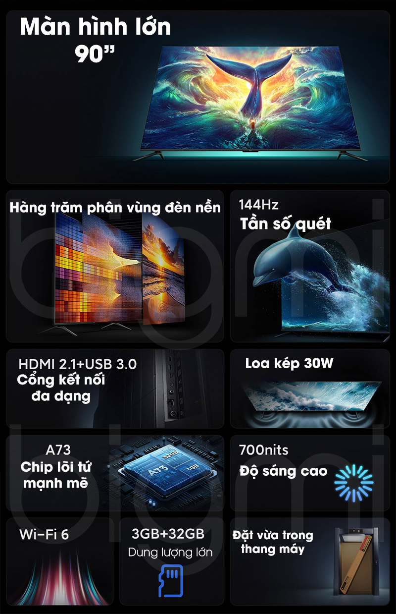 Smart Tivi Xiaomi Redmi Max 90 inch cac tinh nang