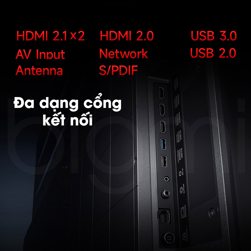 Smart Tivi Xiaomi Redmi Max 90 inch co nhieu cong ket noi