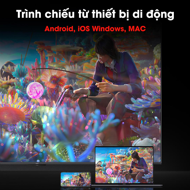 Smart Tivi Xiaomi Redmi Max 90 inch trinh chieu tu thiet bi di dong