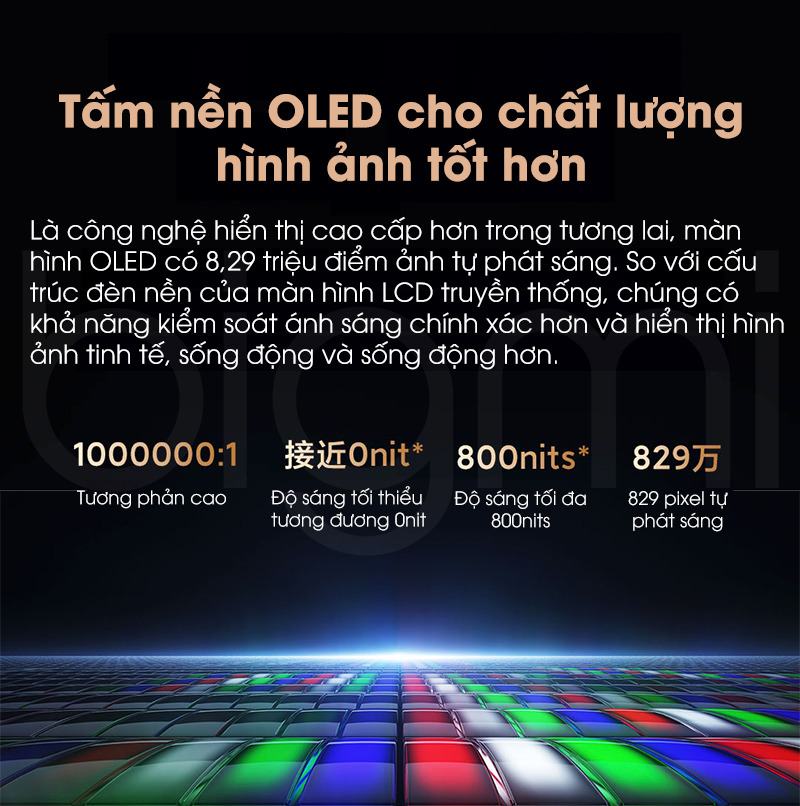 Smart Tivi Xiaomi TV6 65 inch OLED 4K Man hinh sieu mong 4.6mm 3