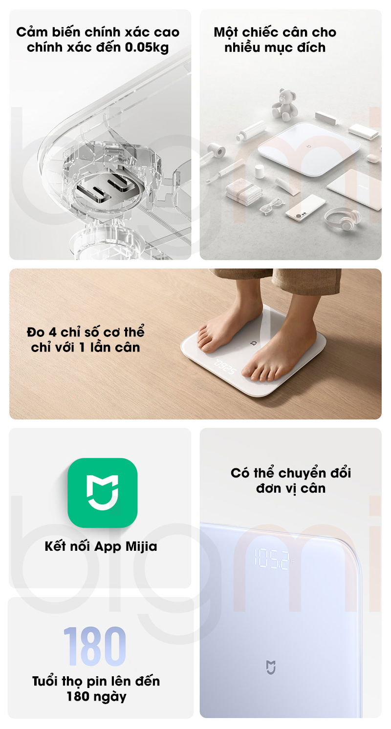 Can suc khoe thong minh Xiaomi Mijia S200 tinh nang