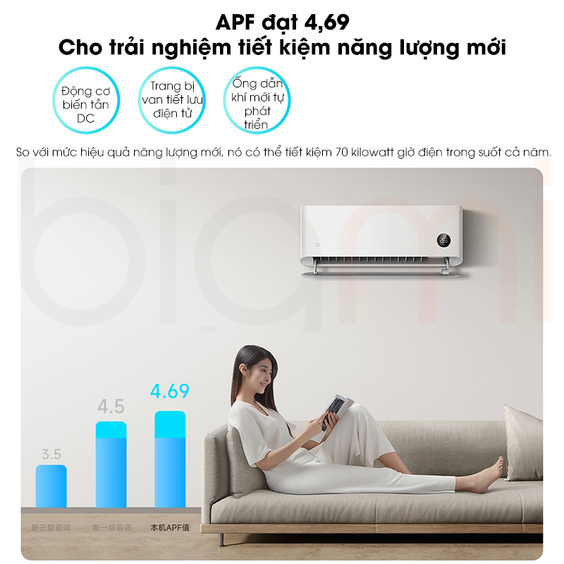 Dieu hoa may lanh 2 chieu Xiaomi Mijia KFR 50GW M2A1 2HP 18000BTU 10