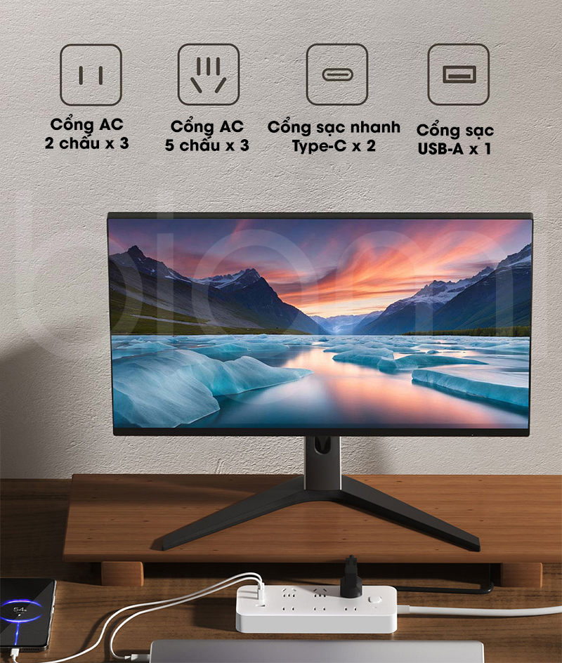 O cam dien Xiaomi 6 cong sac nhanh GAN 67W Power Strip CXB6 3QM 1 1