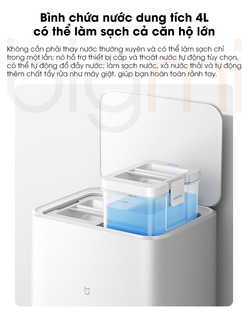 Robot hut bui lau nha Xiaomi Mijia M30 D102 binh nuoc dung tich lon