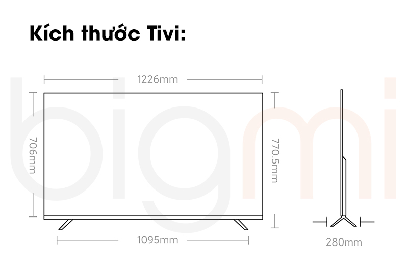 kich thuoc Smart Tivi Xiaomi A55 2024 55 inch