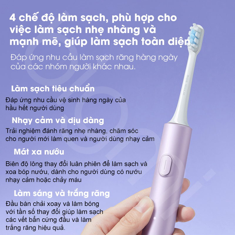 Ban chai dien Xiaomi Mijia Sonic T302 MES608 4 che do lam sach