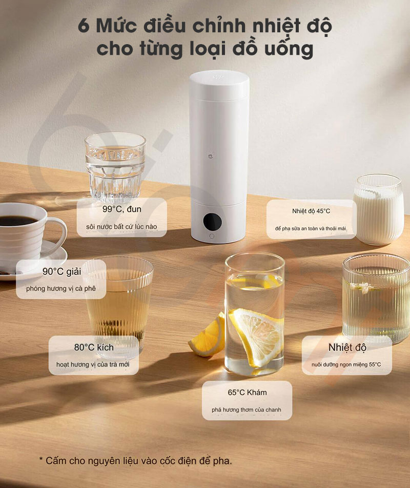 Binh dun nuoc giu nhiet Xiaomi Mijia 2 MJDRB02PL 6 muc dieu chinh nhiet do nuoc