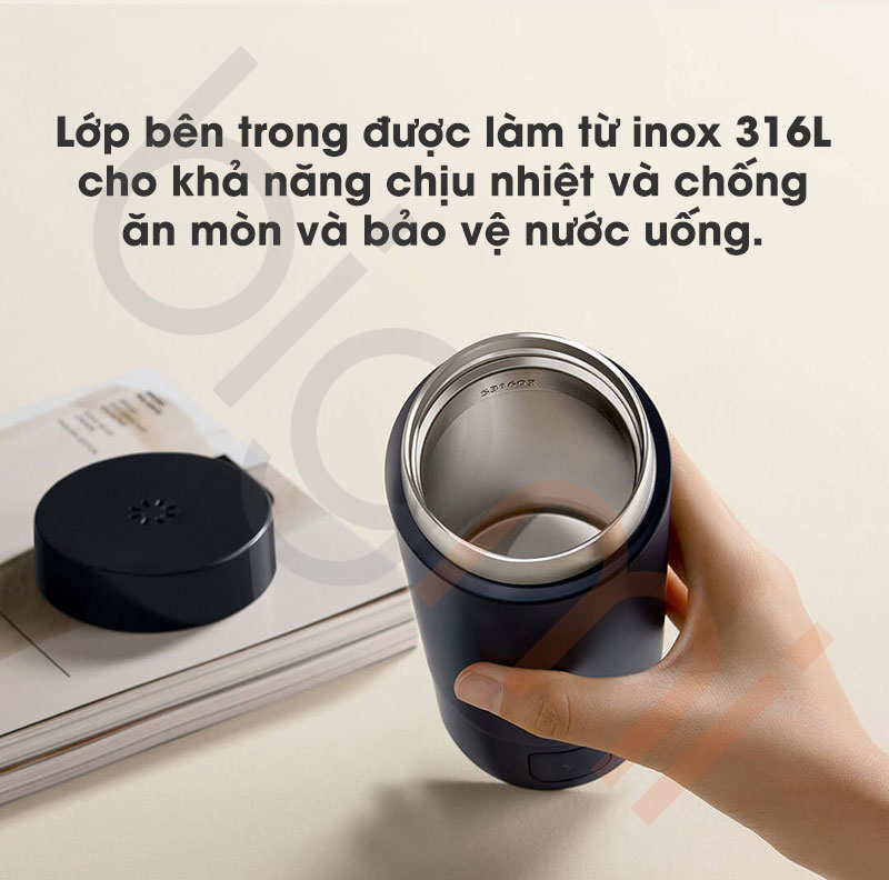 Binh dun nuoc giu nhiet Xiaomi Mijia 2 MJDRB02PL vat lieu inox 316l