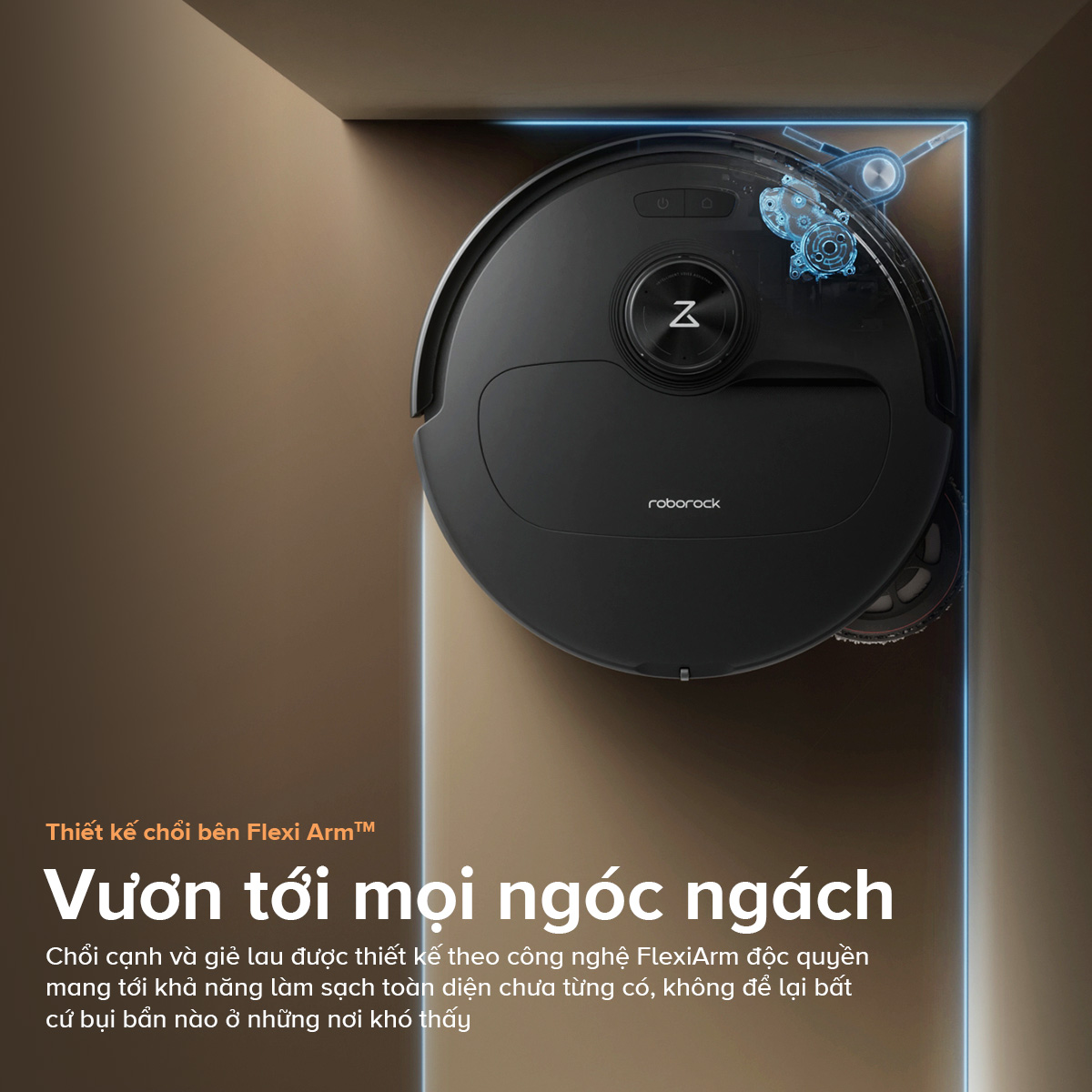 FlexiArm Robot hut bui lau nha Roborock Qrevo Master