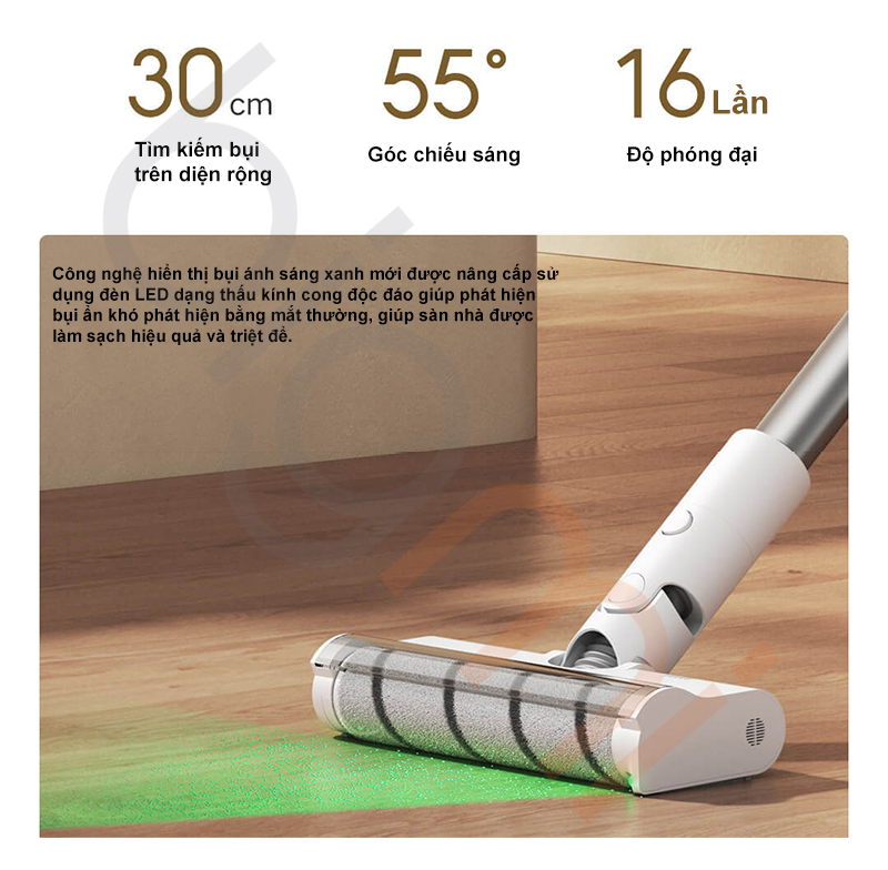 May hut bui lau nha khong day Xiaomi Mijia 2 B203CN XC den led ho tro tim bui ban