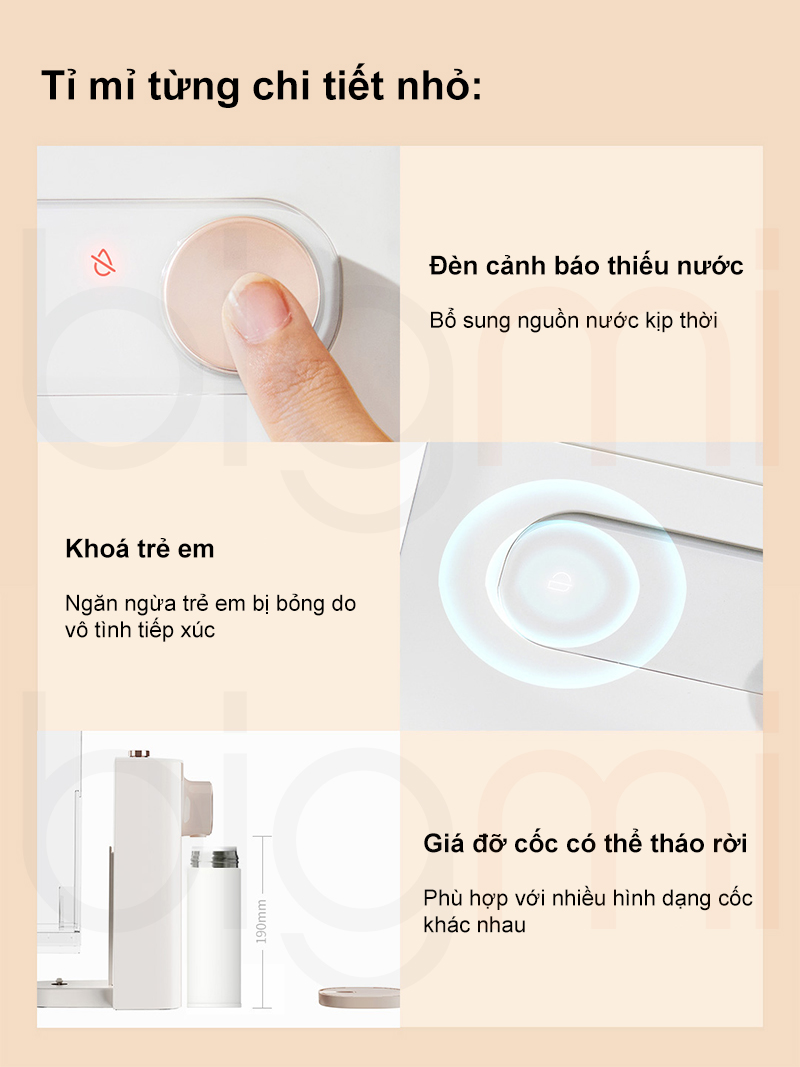 May nuoc nong de ban SCISHARE S2309 3L ti mi tung chi tiet nho