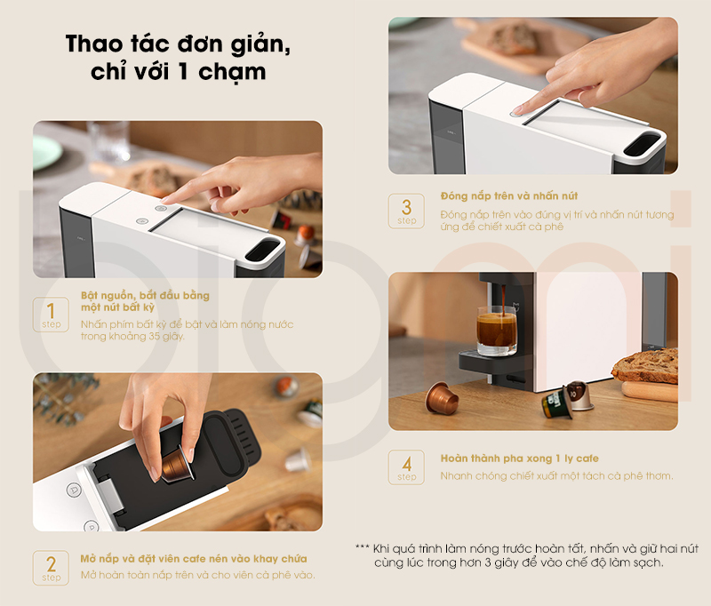 May pha ca phe vien nen Mijia Capsule Coffee Machine N1 cach dung
