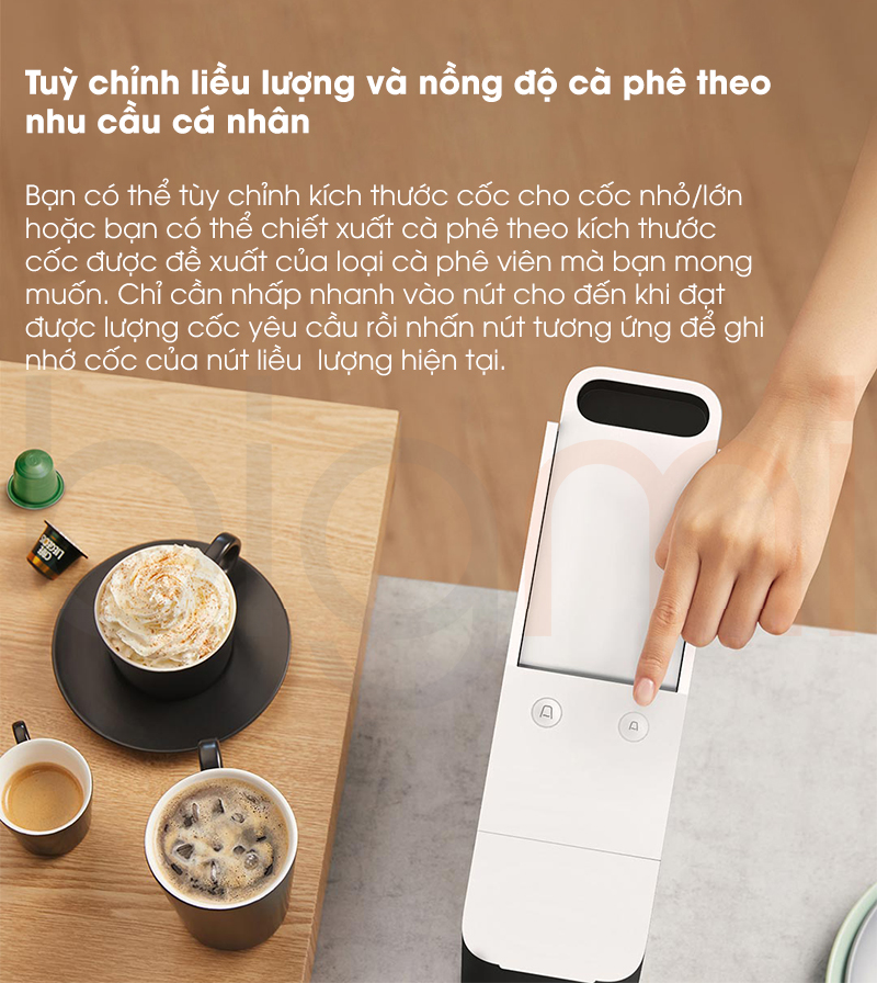 May pha ca phe vien nen Mijia Capsule Coffee Machine N1 tuy chinh luong cafe theo nhu cau
