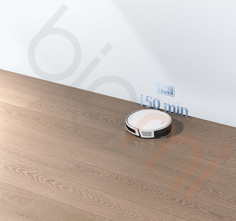 Robot hut bui lau nha Mova E10 co thoi luong su dung toi da 150 phut