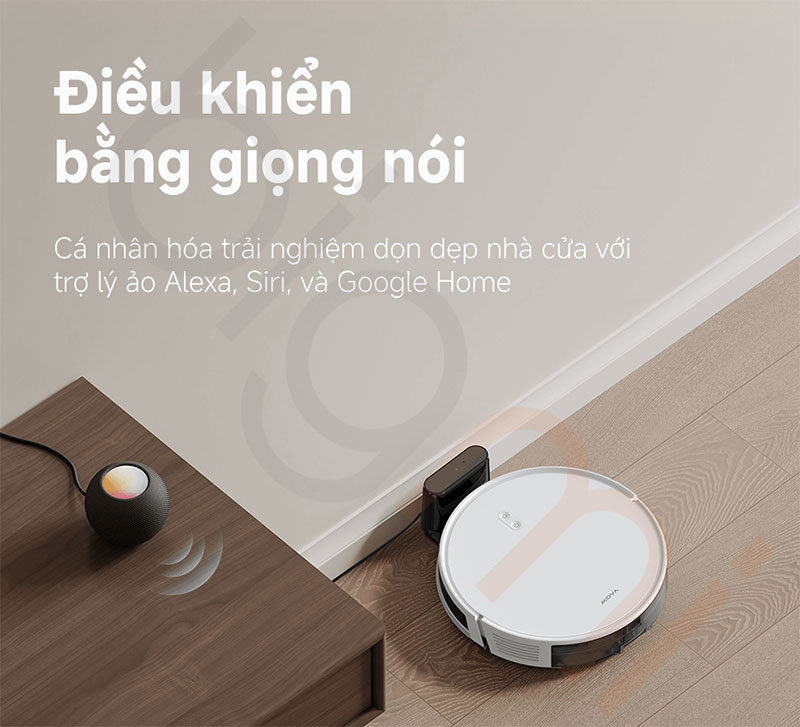 Robot hut bui lau nha Mova E10 ra lenh bang giong noi