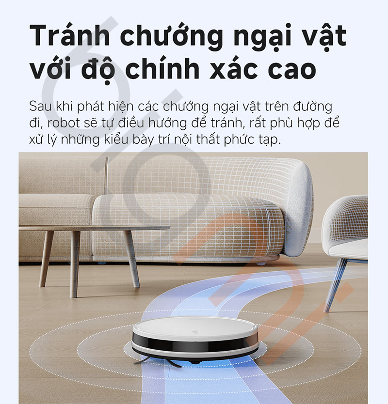 Robot hut bui lau nha Mova E10 trang chuong ngai vat thong minh