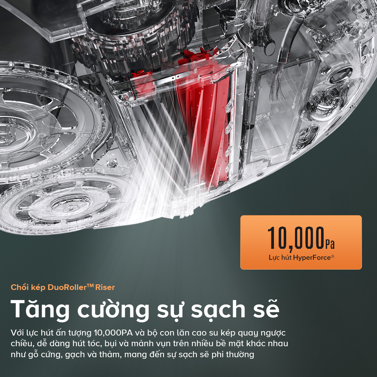 Robot hut bui lau nha Roborock Qrevo Master luc hut 10000pa
