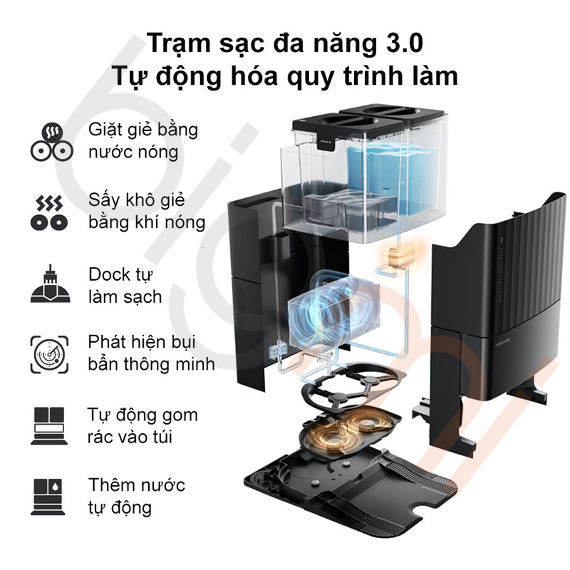 Robot hut bui lau nha Roborock Qrevo Master tram sac da nang