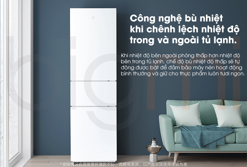 Tu lanh 3 canh Xiaomi Mijia 205L cong nghe bu nhiet