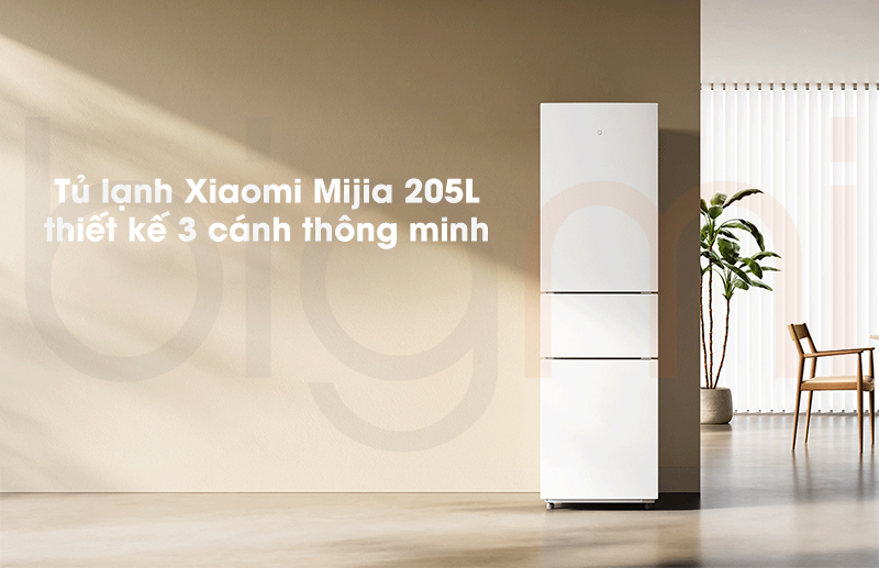 Tu lanh 3 canh Xiaomi Mijia 205L ngoai hinh