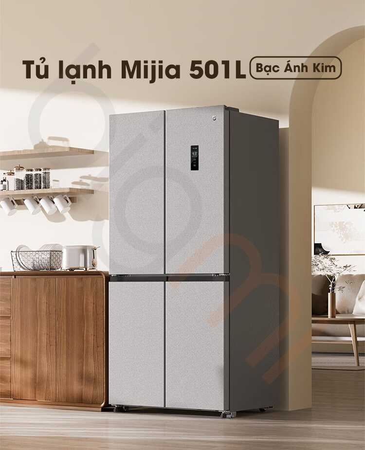 Tu lanh 4 canh Xiaomi Mijia 501L BCD 501WMFSA mau bac anh kim