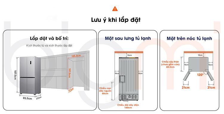 Tu lanh 4 canh Xiaomi Mijia 501L lap dat