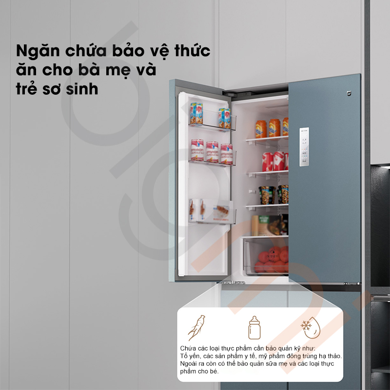 Tu lanh Xiaomi Mijia Fresh Cross 485L 4 canh ngan cho me va be