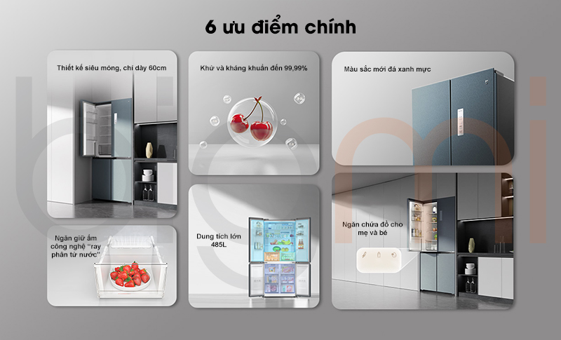Tu lanh Xiaomi Mijia Fresh Cross 485L 4 canh uu diem