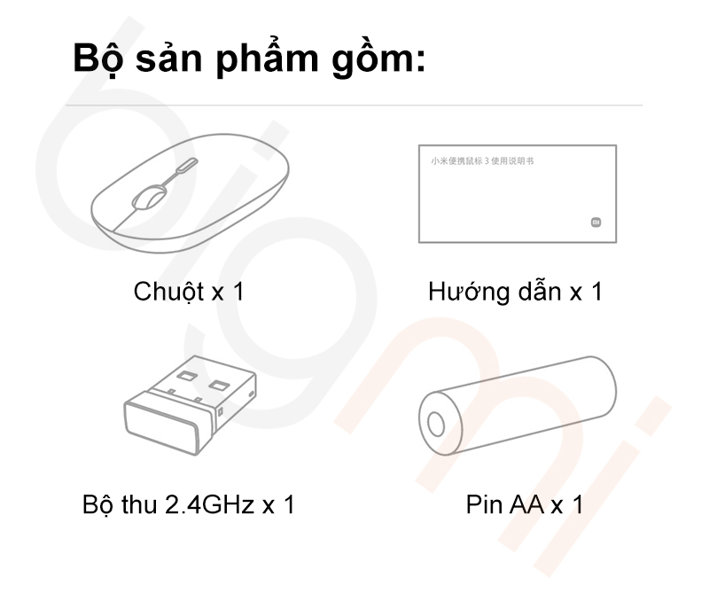 Bo san pham Chuot khong day Xiaomi gen 3