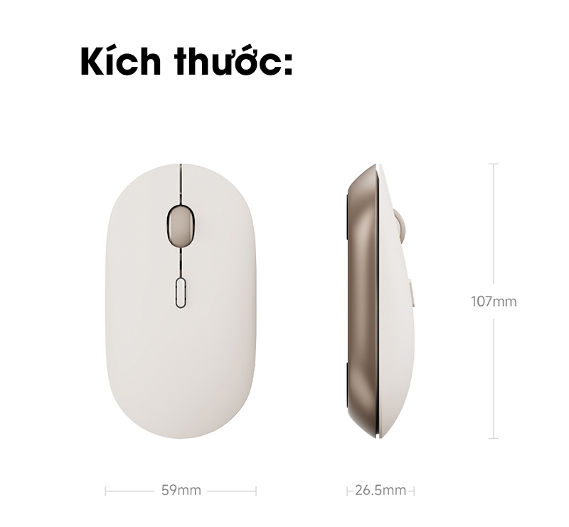 Chuot khong day Xiaomi gen 3 kich thuoc