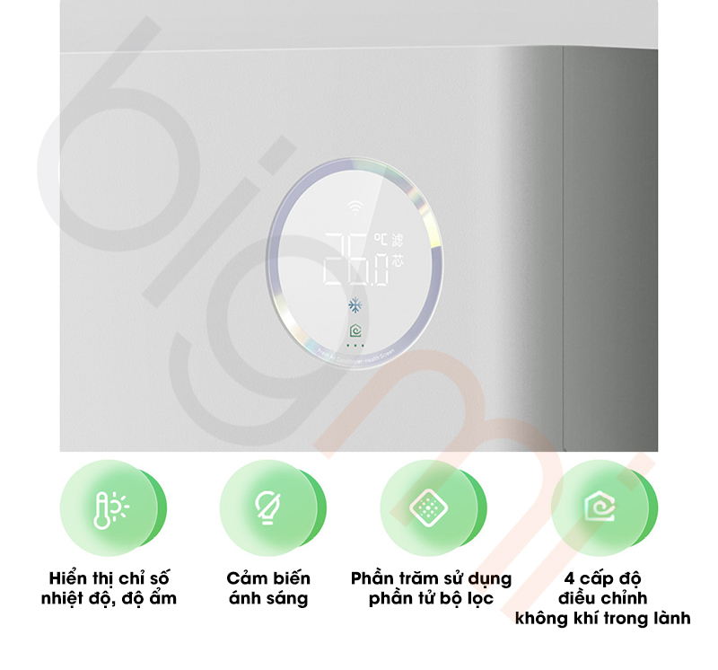 Dieu hoa 2 chieu Xiaomi Mijia Fresh 1.5 HP 12000BTU man hinh led truc quan