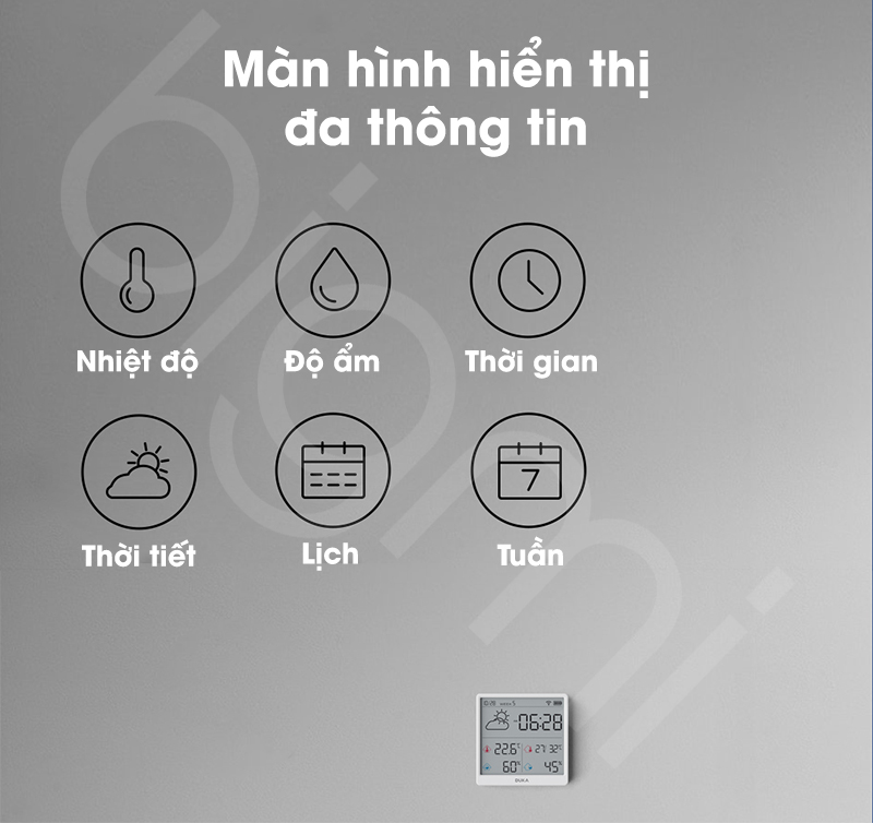 Dong ho nhiet am ke Xiaomi Duka TH3 6 cong dung chinh