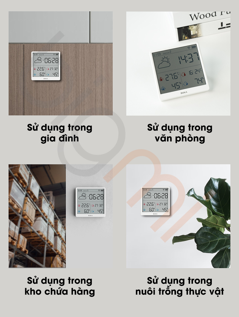 Dong ho nhiet am ke Xiaomi Duka TH3 su dung o bat cu dau
