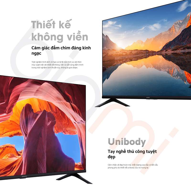 Google Tivi Xiaomi A32 inch HD 2025 thiet ke tran vien