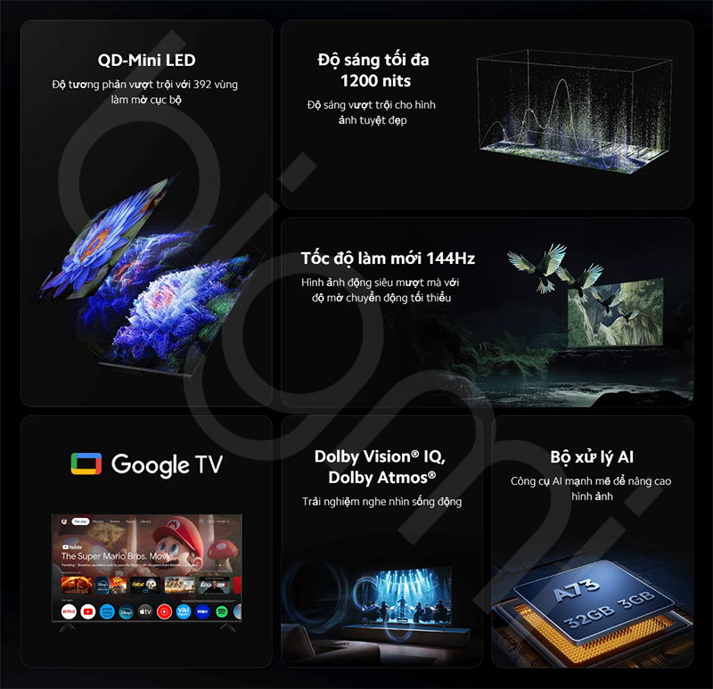 Google Tivi Xiaomi S Mini LED 65 inch 2025 tinh nang