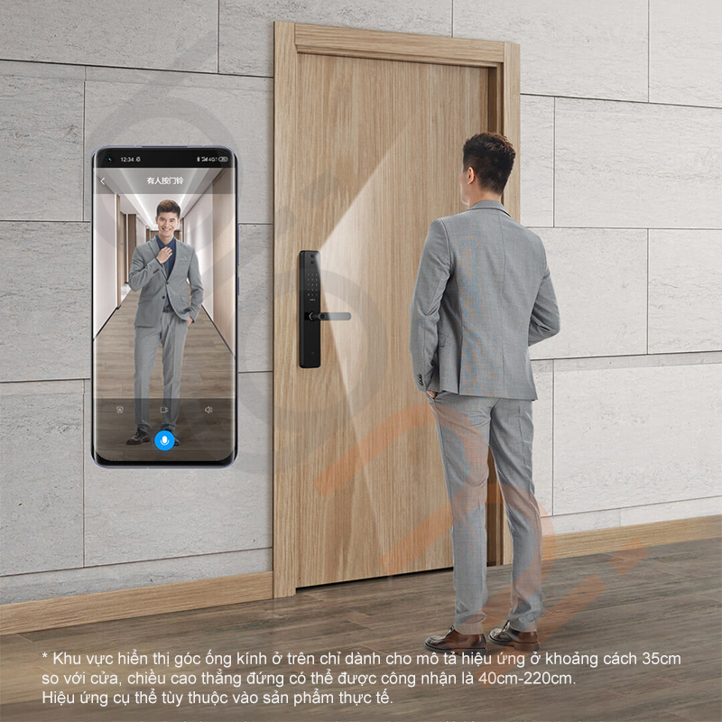 Khoa Cua Thong Minh Xiaomi Smart Door Lock Pro goc camera sieu rong