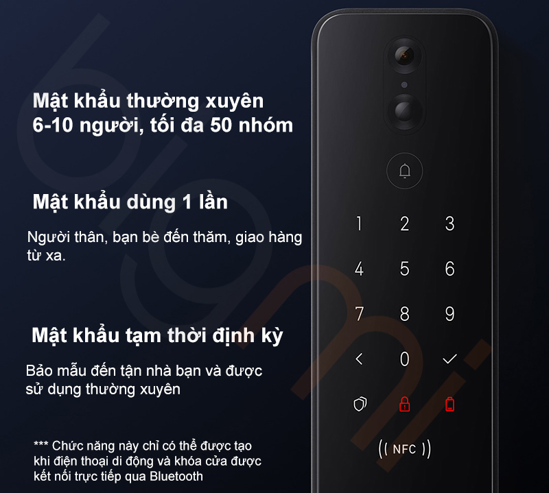 Khoa Cua Thong Minh Xiaomi Smart Door Lock Pro nhieu kieu tao mat khau