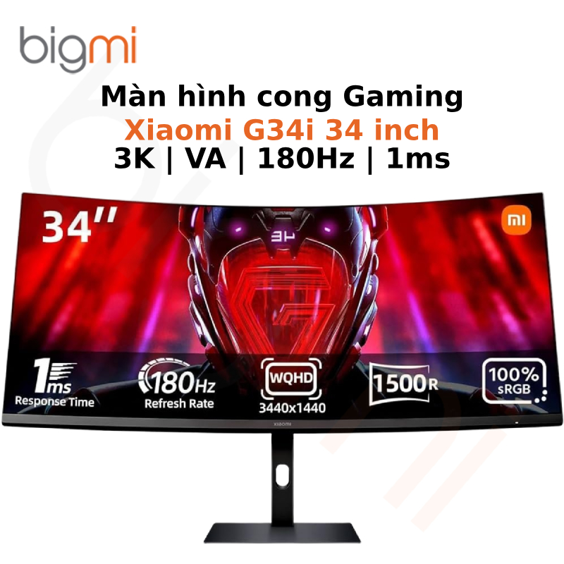 Màn hình cong Gaming Xiaomi G34i ELA5454EU (3KVA180Hz1ms)