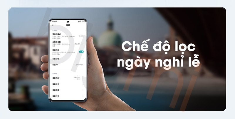 May loc nuoc Xiaomi Mijia 600G MR652 B che do loc ngay nghi le